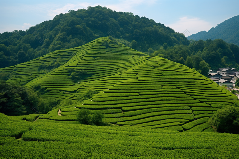 西湖龙井茶园景区蓝色天空高清摄影图,高清,摄影图,摄影图片,图片大全,摄影图免费下载